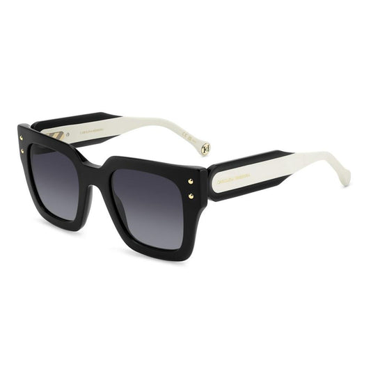 CAROLINA HERRERA MOD. HER 0255_S women's acetate sunglasses, black and white frame, side view.