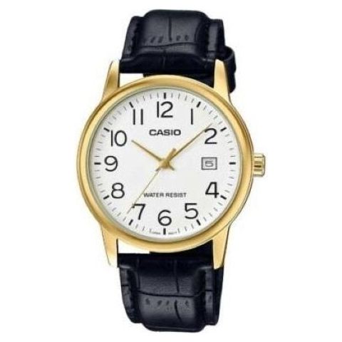 CASIO COLLECTION Mod. DATE GOLD. LEATHER - WHITE