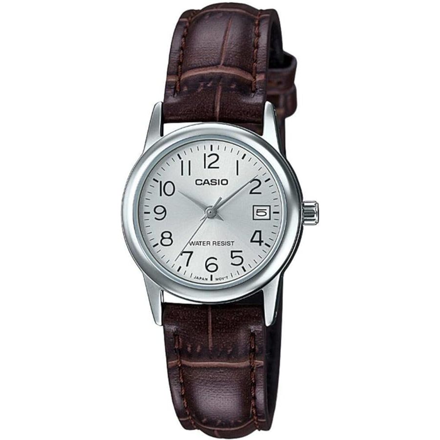 CASIO COLLECTION Mod. LADY DATE SILVER. LEATHER - ARGENTEE