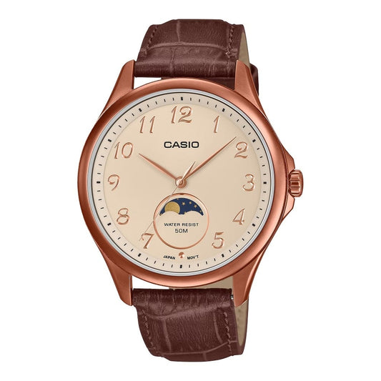 CASIO COLLECTION Mod. MOONPHASES - LEATHER, BRONZE
