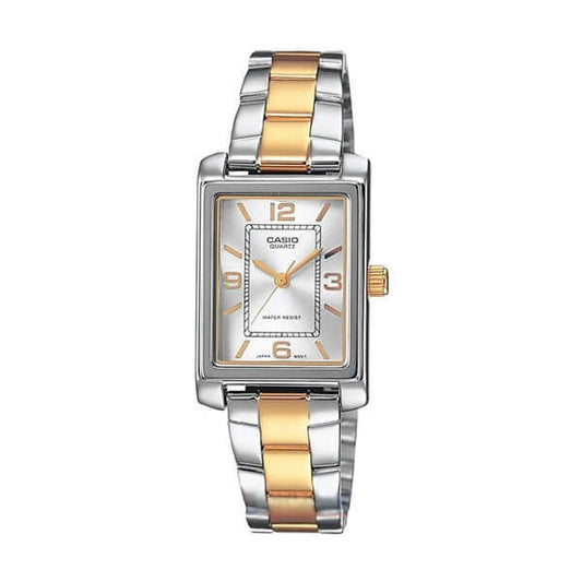 CASIO COLLECTION Mod. TANK STEEL&GOLD - ARGENTEE WATCHES