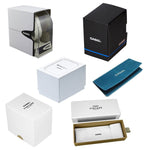 Various Casio watch boxes, including packaging for CASIO VINTAGE Mod. F-91 BIO RESIN STRAP - GOLD wristwatch.