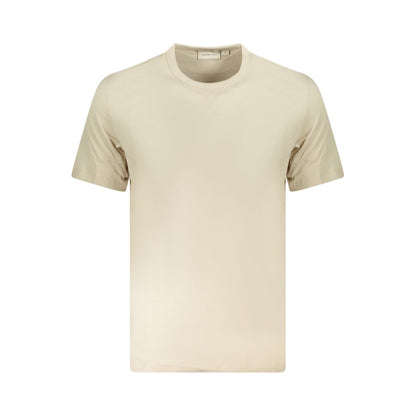 Calvin Klein Beige Cotton Men T-Shirt with crew neck and short sleeves