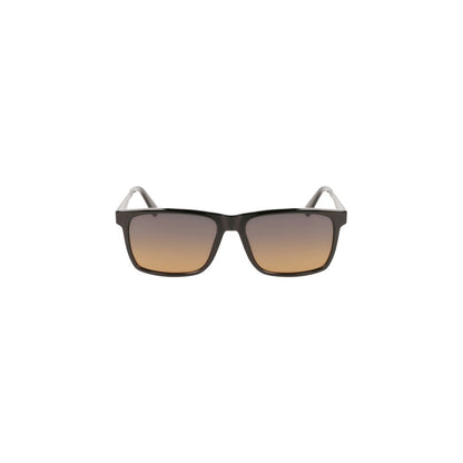 Calvin Klein Black Plastic Men Sunglass with square frame and brown lenses, perfect for a sleek and sophisticated look.