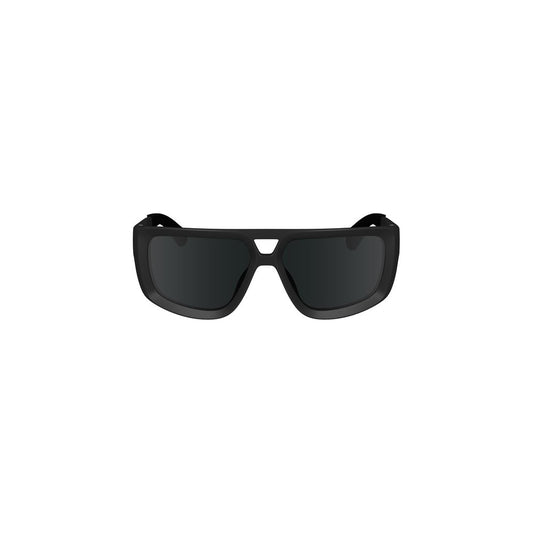 Calvin Klein Black Plastic Men Sunglasses with square lens design and contrast details.