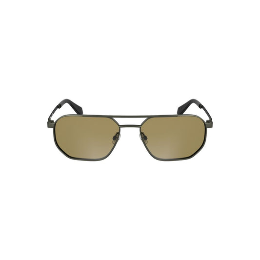 Calvin Klein Bronze Metal Men Sunglass with square lenses and sleek metal frame, featuring a modern and elegant design.