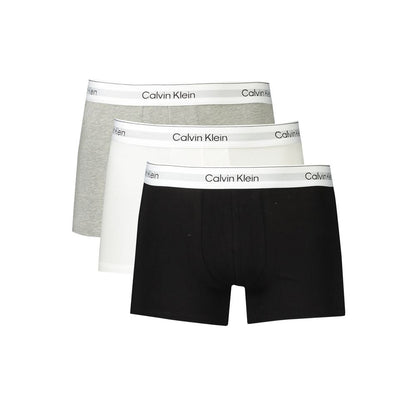 Calvin Klein Brown Cotton Men Boxer set with white, grey, black boxers featuring logo waistband for comfort and style.