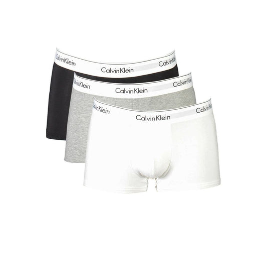Calvin Klein Brown Cotton Men Boxer set in black, grey, and white with logo waistband for comfort and style.