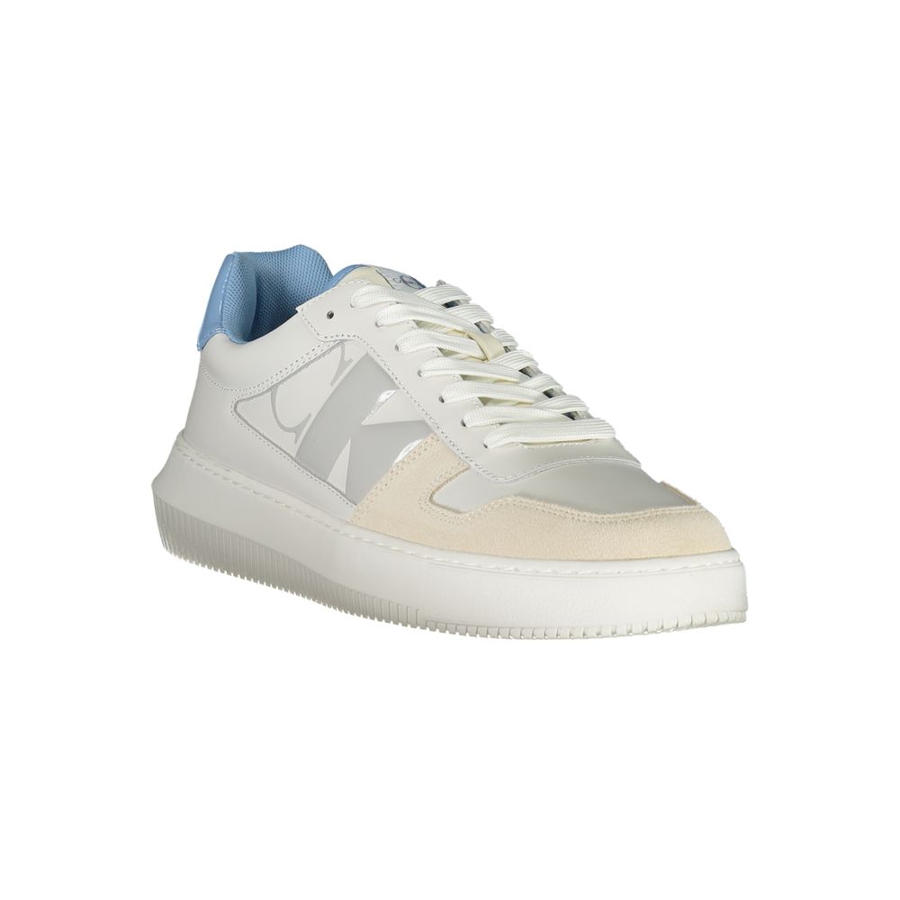 Calvin Klein Eco-Conscious Sneakers with Contrasting Details featuring bold print and iconic logo, made with 50% recycled polyester