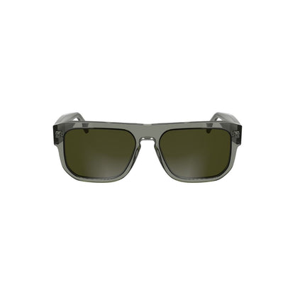 Calvin Klein Gray Acetate Men Sunglass with bold square shape and smoke lenses