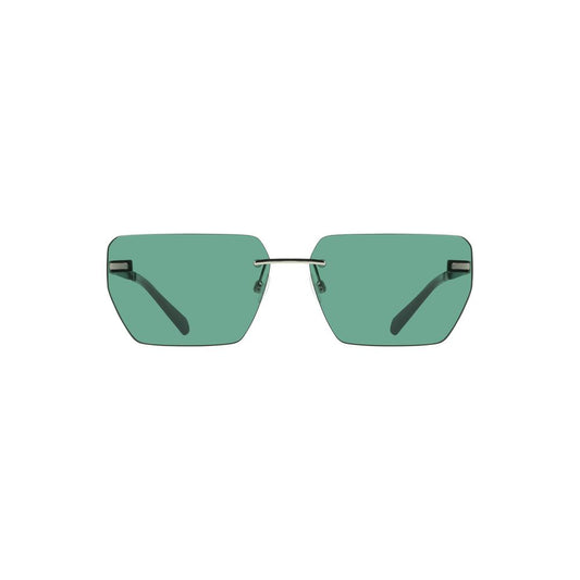 Calvin Klein Green Metal Men Sunglass with sleek metal frame and square green lenses.