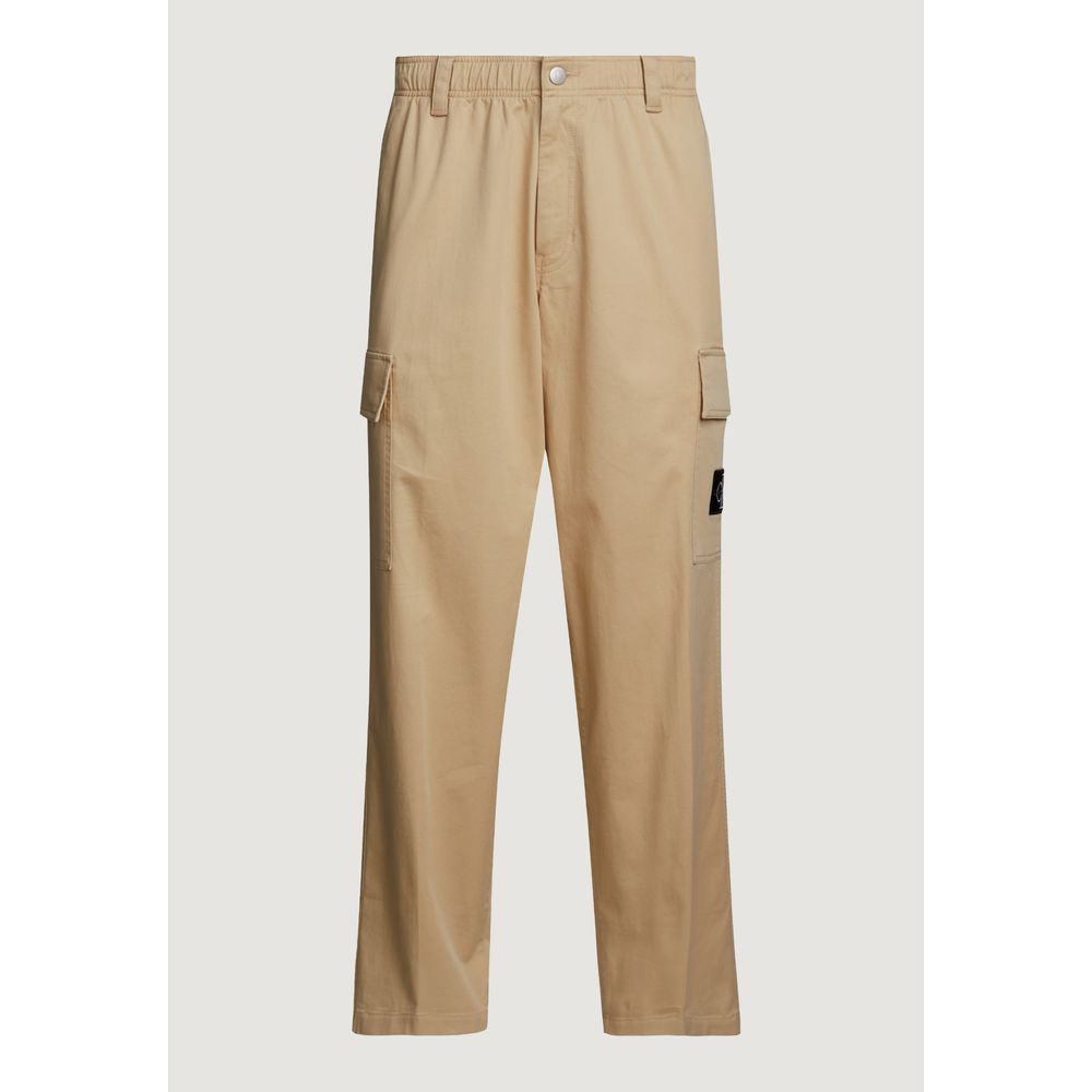 Calvin Klein Jeans Beige Recycled Cotton Cargo Pants