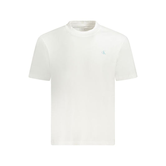 Calvin Klein White Cotton T-Shirt, short sleeve, crew neck, logo print, made from 95% regenerative cotton.