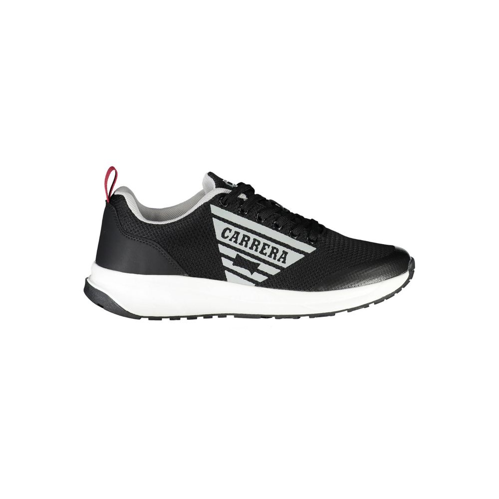 Carrera Black Polyester Sneaker with laces and logo, featuring contrasting details, ideal for sports.