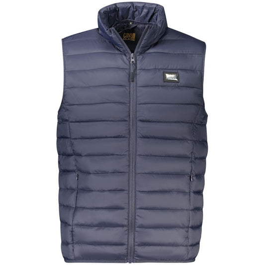 Cavalli Class Blue Polyester Sleeveless Jacket