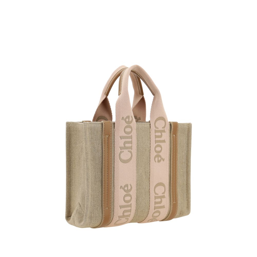 Chloé Beige Linen Handbag