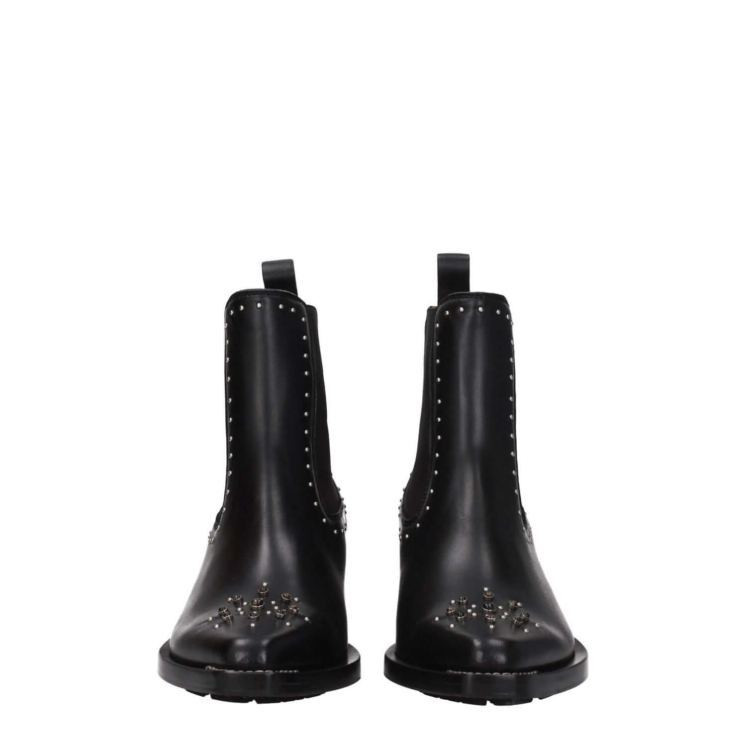 Chloé Black Leather Ankle Boots