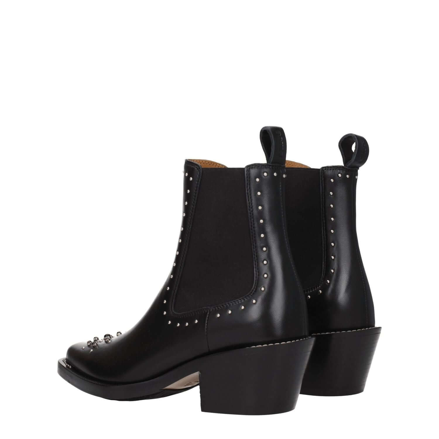Chloé Black Leather Ankle Boots