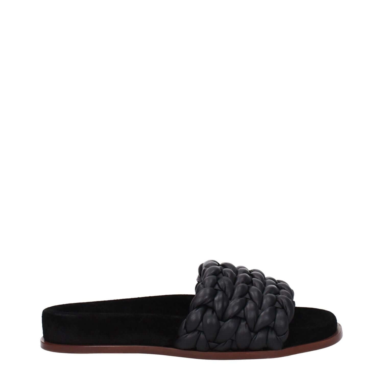 Chloé Black Leather Slippers