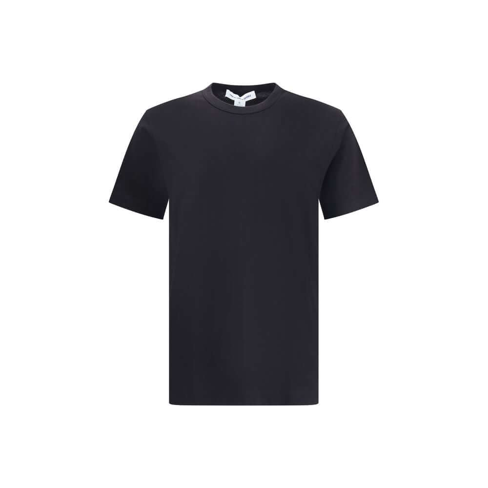Comme Des Garçons Black Cotton T-Shirt with crew neck and short sleeves, featuring a minimalist printed logo on the back, AW25.
