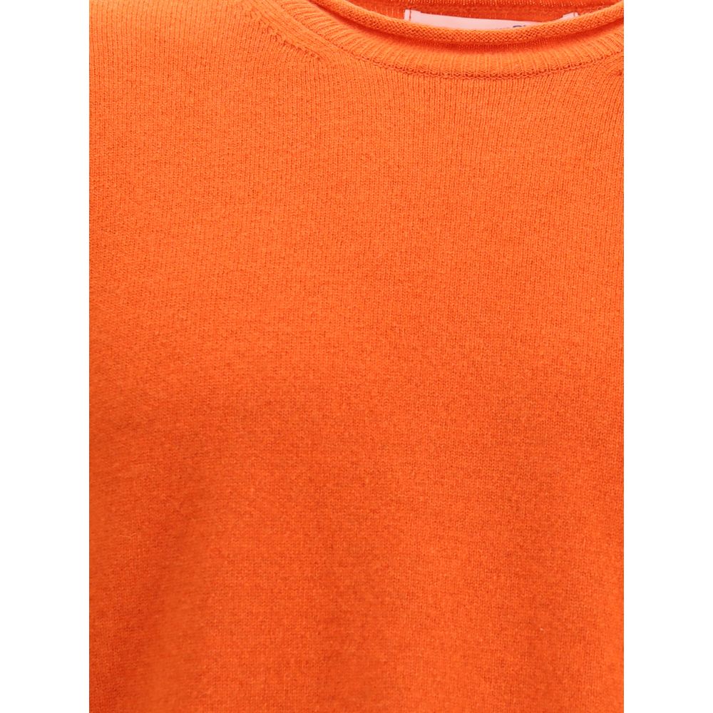 Comme Des Garçons Orange Wool Sweatshirt in ribbed knit with round neckline and long sleeves, AW25 collection, 100% wool, regular fit.