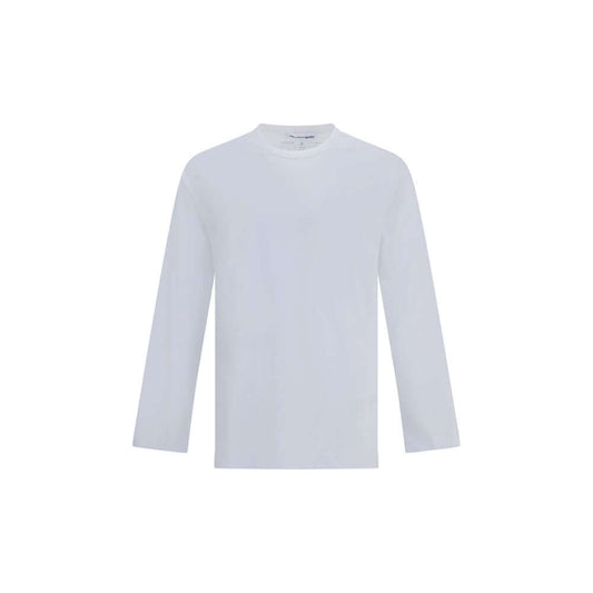 Comme Des Garçons White Cotton Long Sleeve T-Shirt with crew neck and logo detail, made from 100% cotton for AW25 season.