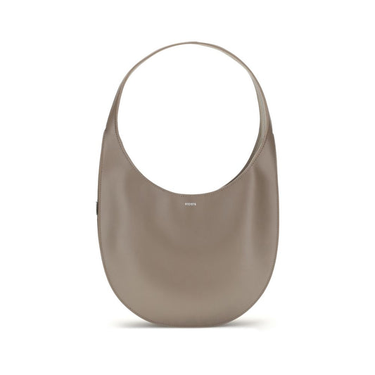 Coperni Brown Calf Leather Bos Taurus Shoulder Bag with a sleek, compact shape and zipper closure, featuring a contemporary design.