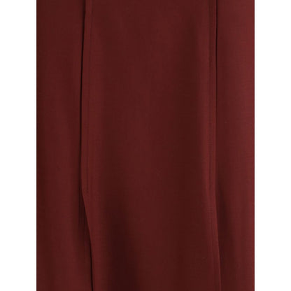 Crida Milano Bordeaux Wool Midi Skirt with central pleats, elegant silhouette and refined design, perfect for contemporary style lovers.