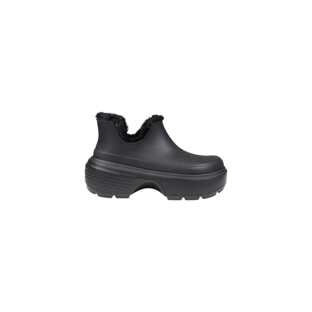 Crocs Black Croslite Ankle boot with soft lining for warmth and comfort, ideal for casual walks and outdoor activities.