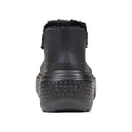 Rear view of Crocs Black Croslite Ankle boot showing textured sole and lining.