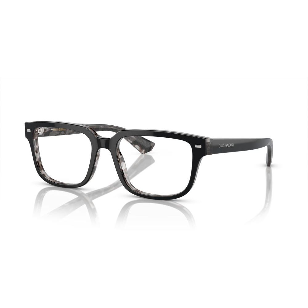 DOLCE & GABBANA MOD. DG 3380 acetate eyeglasses for men in black frame, stylish and sleek design