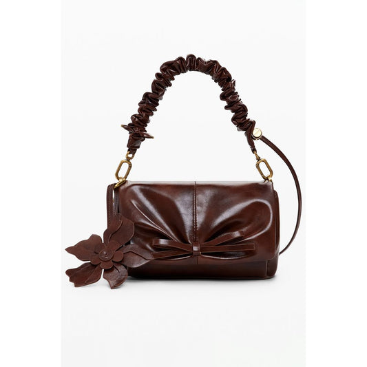 Desigual Brown Polyethylene Women Handbag with floral detail and versatile straps