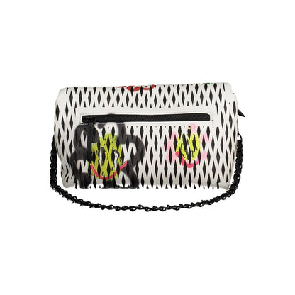 Desigual White Polyethylene Women Handbag with Spanish design, adjustable strap, practical compartments, and vibrant flair.