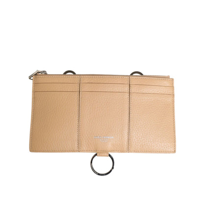 Dolce & Gabbana Beige Calfskin Leather Large Crossbody Card Holder Wallet