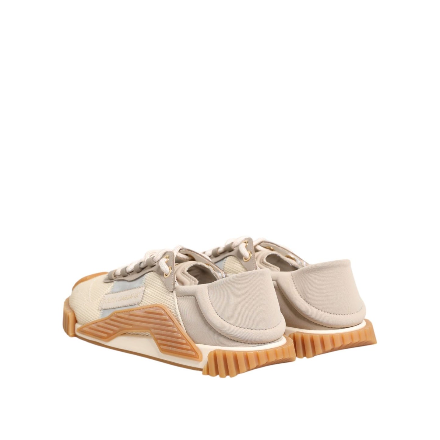 Dolce & Gabbana Beige Lace Up Low Top NS1 Men Sneakers Shoes