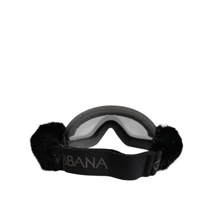 Dolce & Gabbana Black Bi0759 Lace Mirrored Ski Goggles Mask Sunglasses
