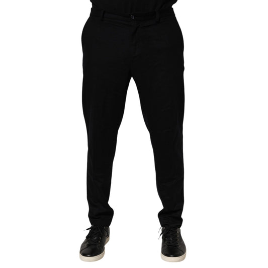 Dolce & Gabbana Black Cashmere Dress Formal Trouser Pants for upscale events. Luxurious and tailored for refined style.