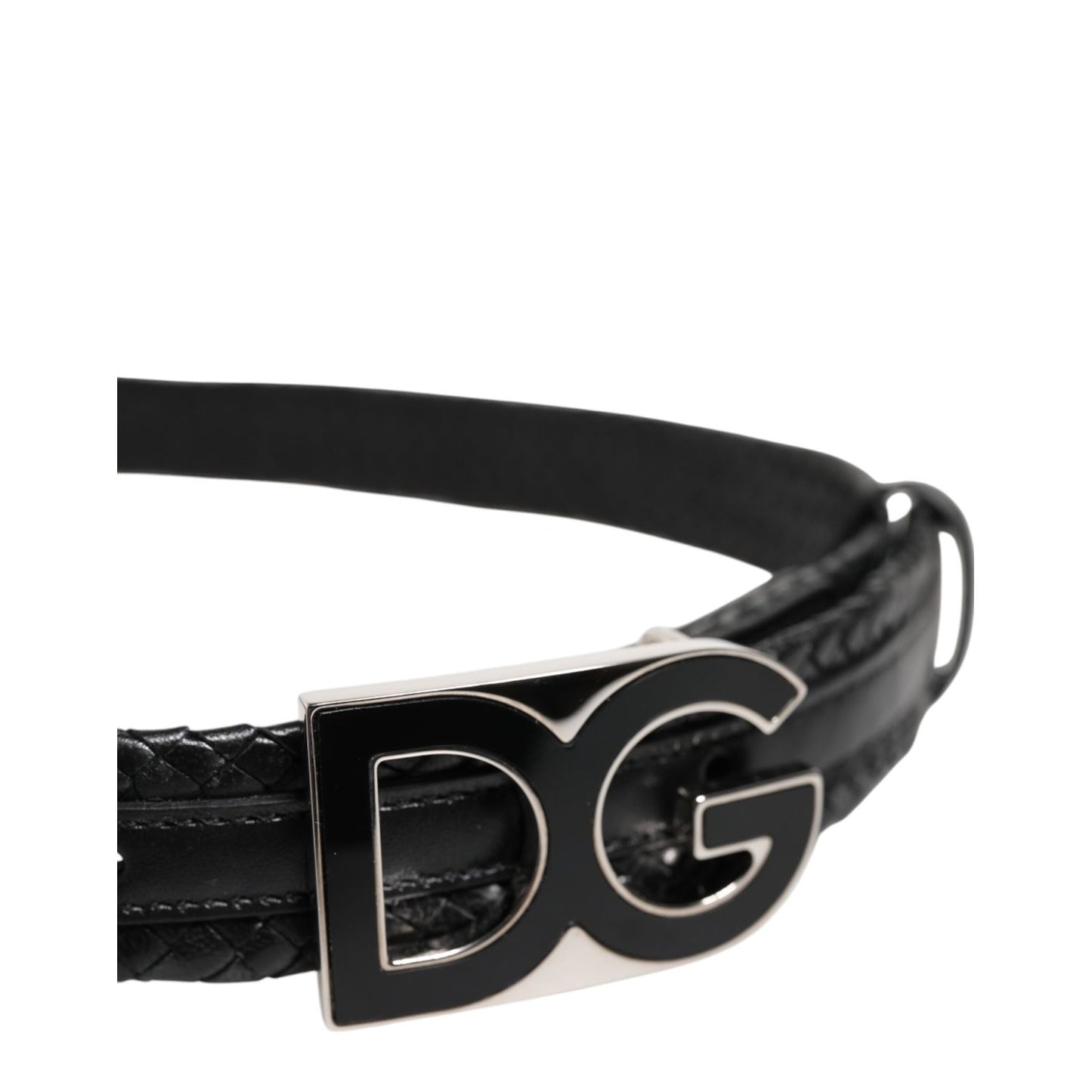 Dolce & Gabbana Black Classic Leather DG Logo Buckle Belt