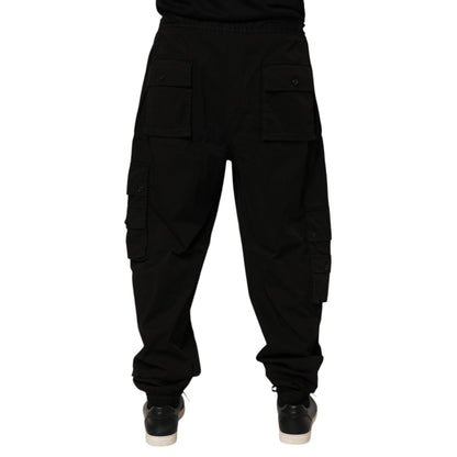 Dolce & Gabbana Black Cotton Cargo Jogger Sweatpants Pants