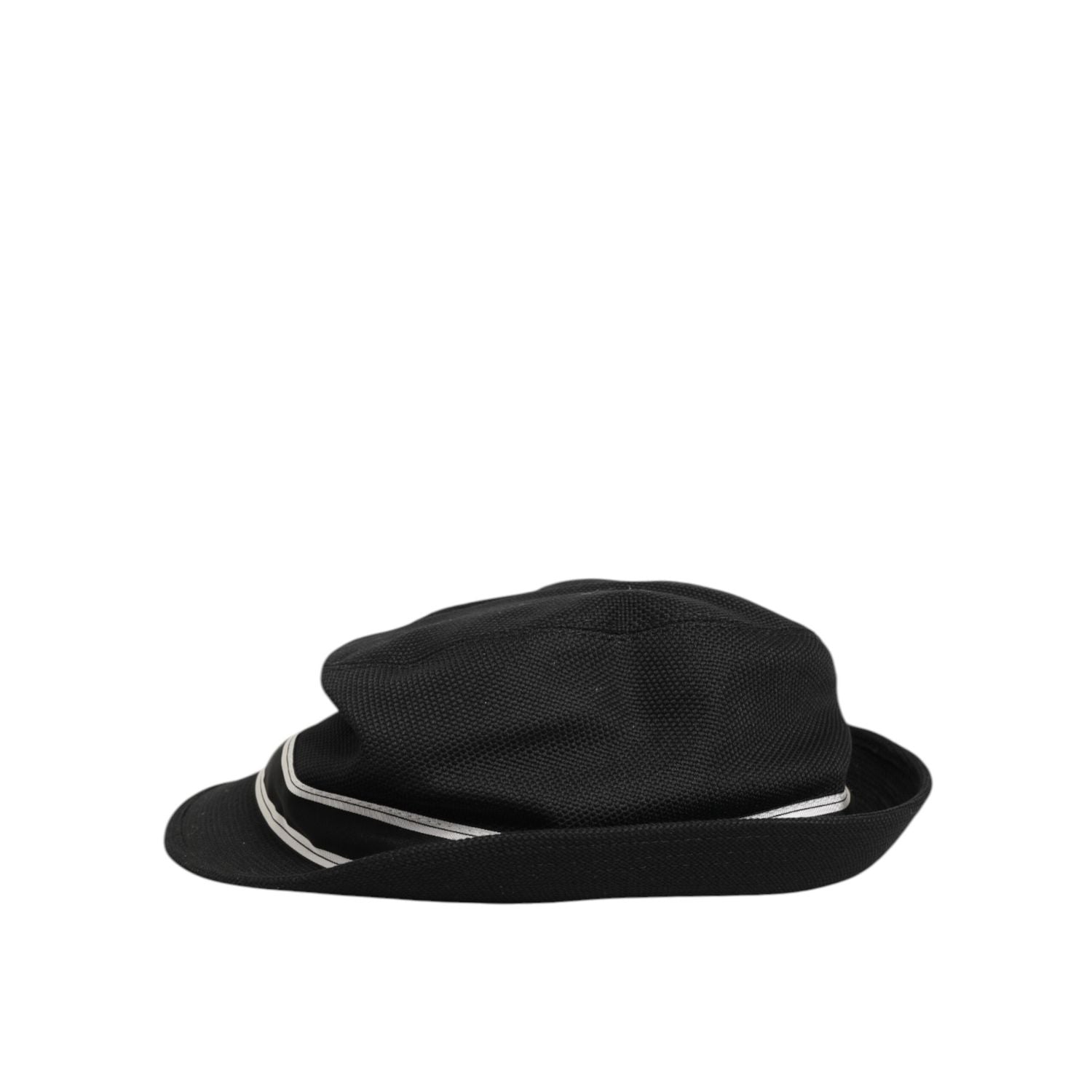 Dolce & Gabbana Black Cotton Polka Dot Lining Fedora Men Hat