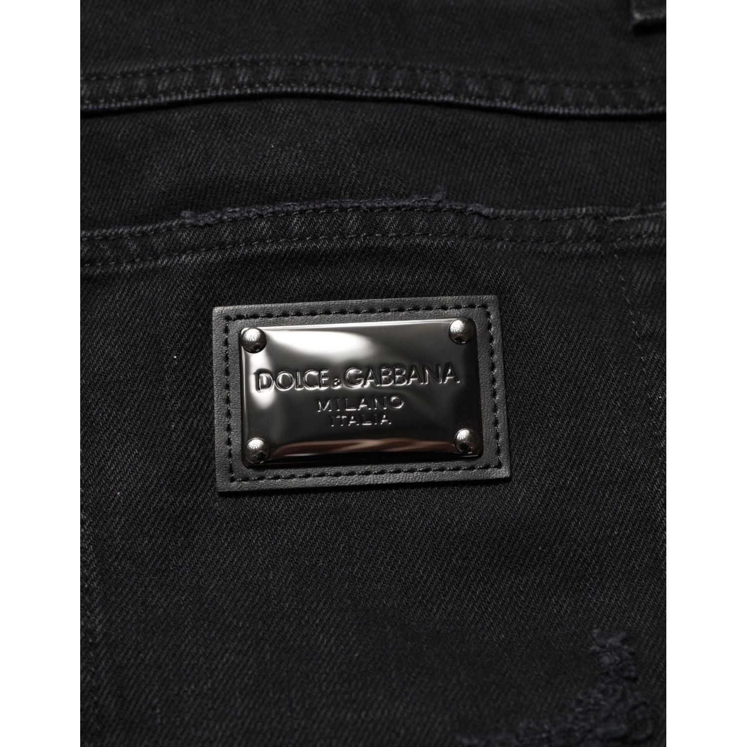 Dolce & Gabbana Black Cotton Regular Denim Men Trouser Jeans