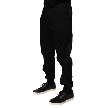Dolce & Gabbana Black Cotton Stretch Casual Trouser Pants