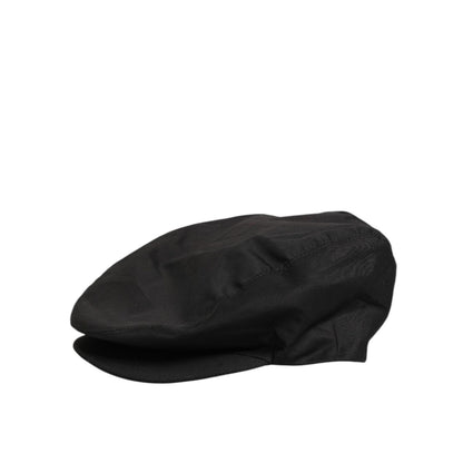 Dolce & Gabbana Black Cotton Stretch Newsboy Cloth Capello Hat