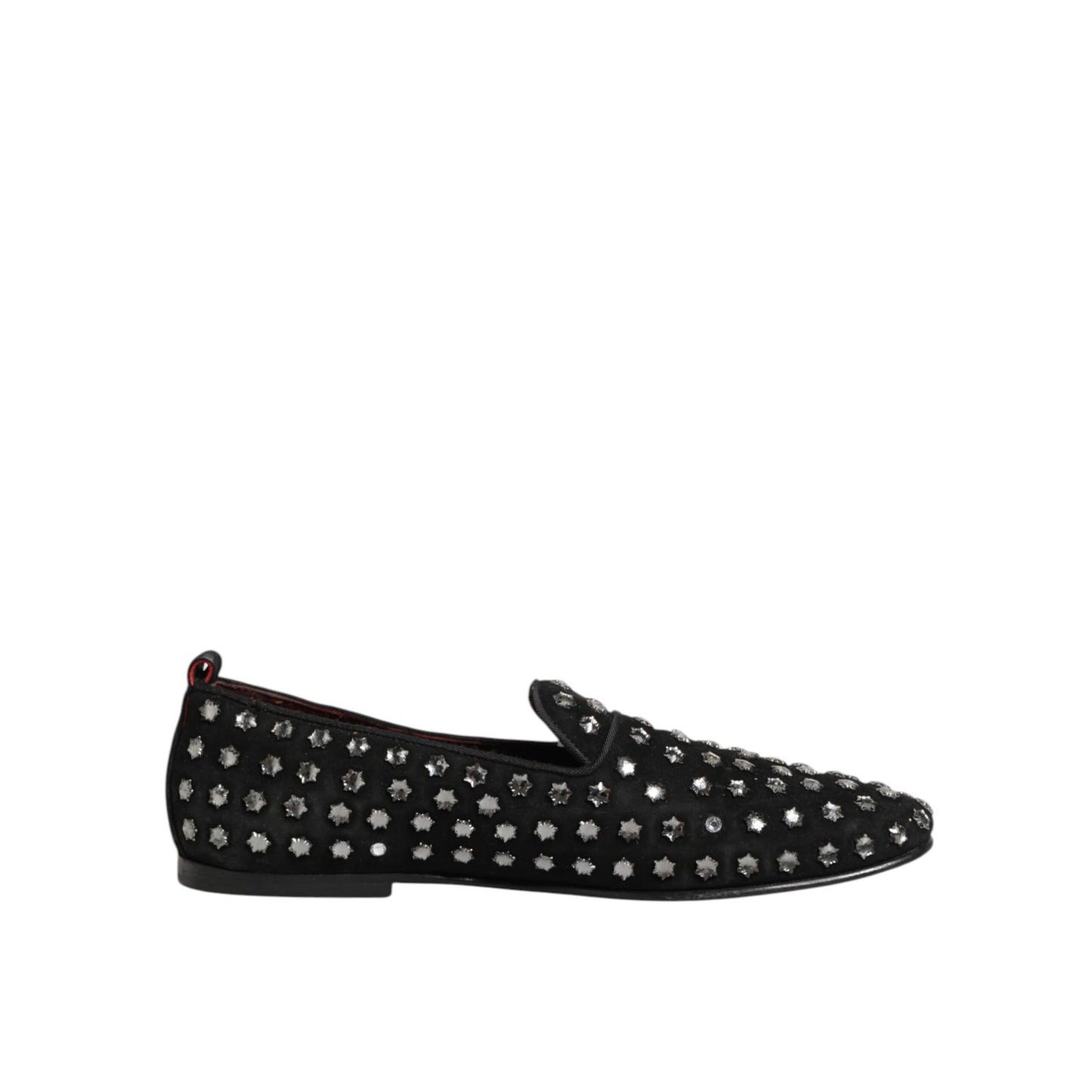 Dolce & Gabbana Black Crystal Embellished Loafers Dress Shoes