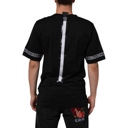Dolce & Gabbana Black DGRoyals Cotton Men Crew Neck IT T-shirt