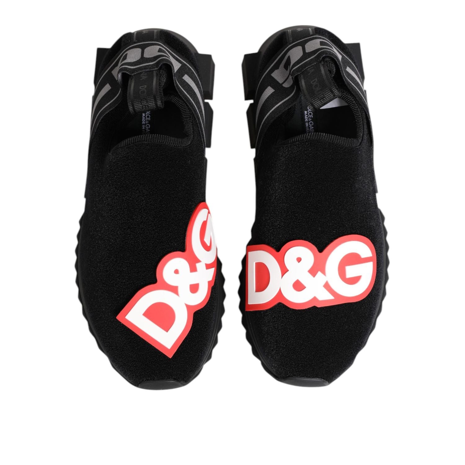 Dolce & Gabbana Black Grey Slip On Sorrento Sneakers Shoes