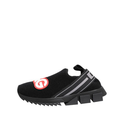 Dolce & Gabbana Black Grey Slip On Sorrento Sneakers Shoes