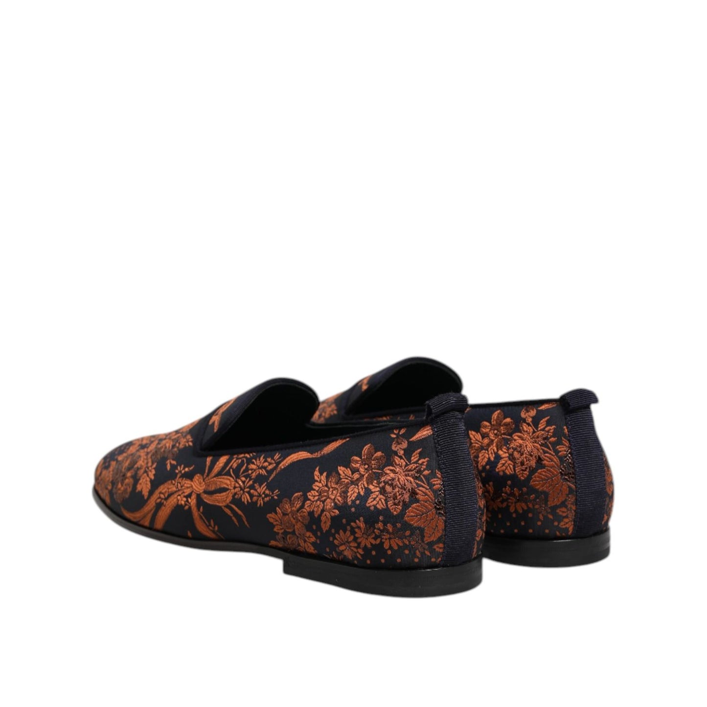 Dolce & Gabbana Black Jacquard Polyester Slip On Loafers Shoes