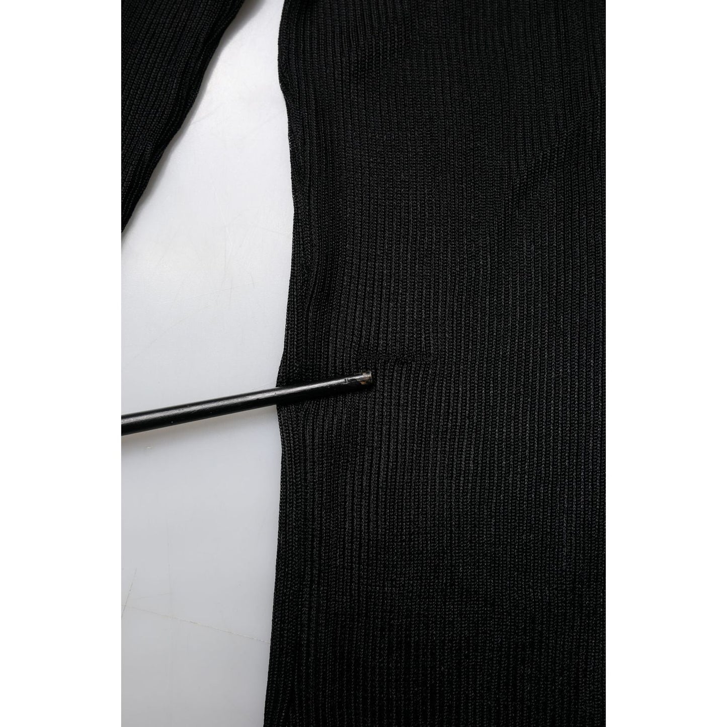 Dolce & Gabbana Black Knit Long Sleeves Turtleneck Slim Top