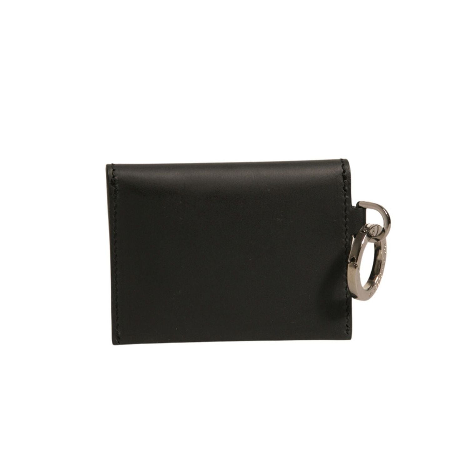Dolce & Gabbana Black Leather Card Case Keychain Key Holder